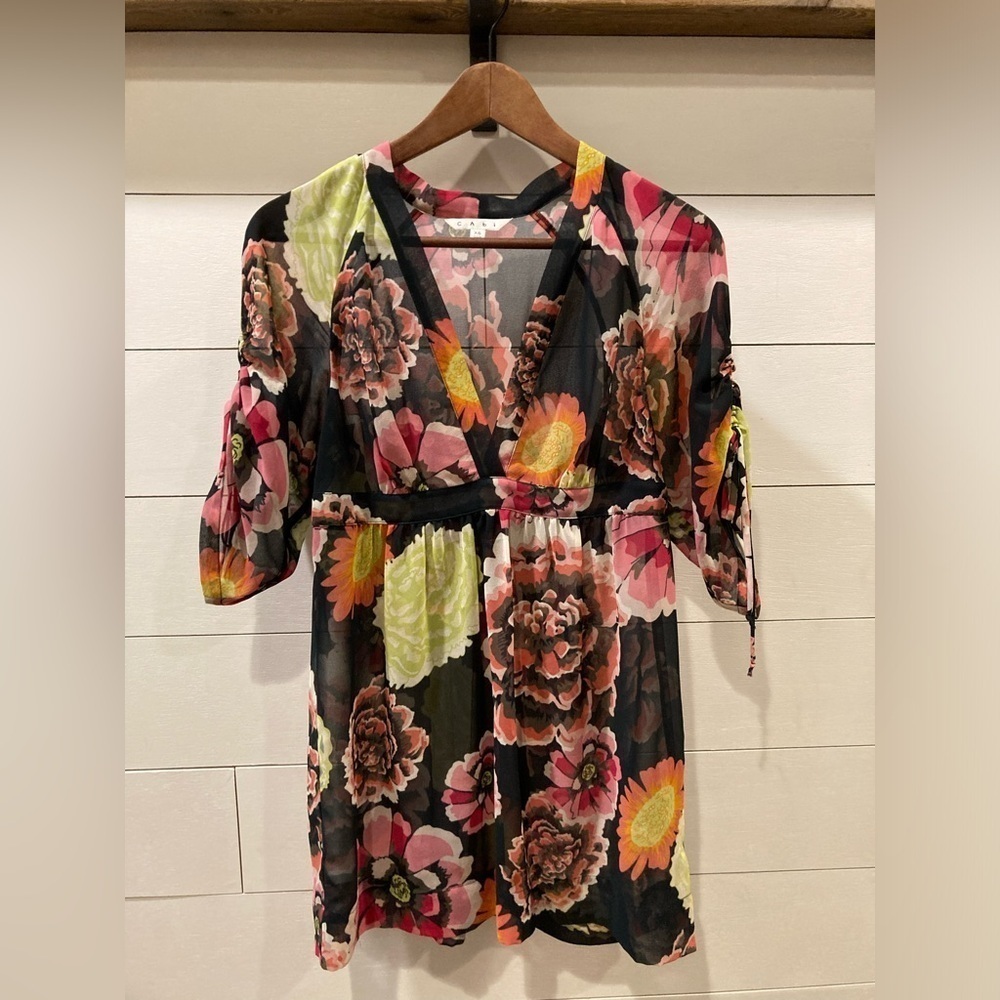 CAbi Sheer Floral Blouse- size XS